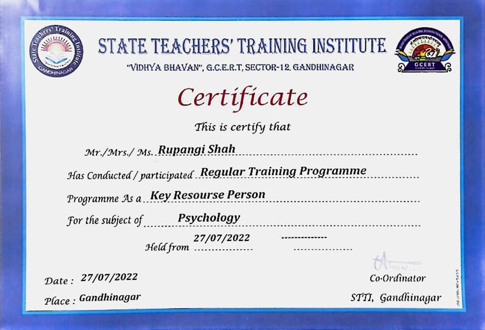 Certificate