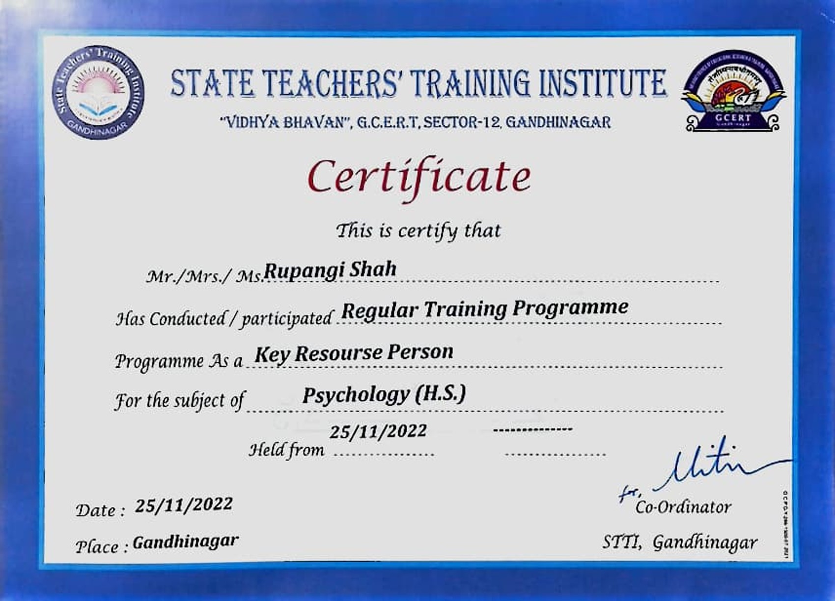 Certificate